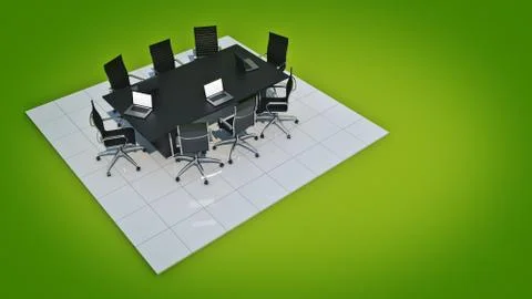 Office panorama. 3d rendering Stock Illustration