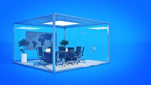 Office panorama. 3d rendering Stock Illustration