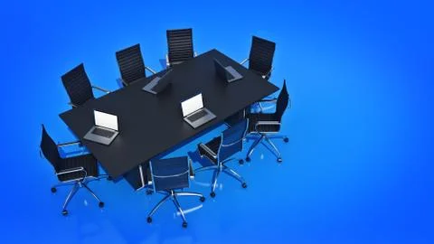 Office panorama. 3d rendering Stock Illustration