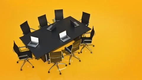 Office panorama. 3d rendering Stock Illustration