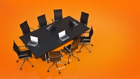 Office panorama. 3d rendering Stock Illustration