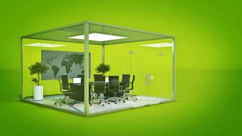 Office panorama. 3d rendering Stock Illustration