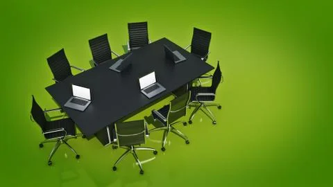 Office panorama. 3d rendering Stock Illustration