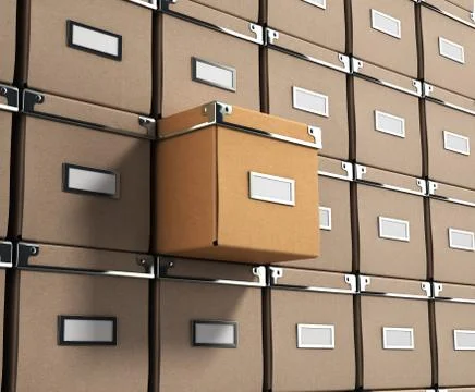 Office paper box for documents as background 3d illustration Stock Illustration