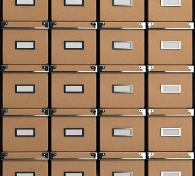 Office paper box for documents as background 3d illustration on white with al Stock Illustration