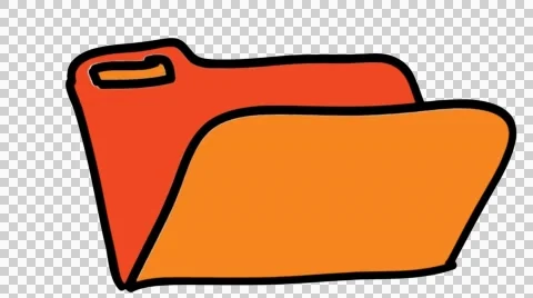 Office Paper folder hand drawn illustration animation sketch with transparent Stock Footage 44914827