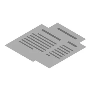 Office paper icon, isometric style 스톡 일러스트