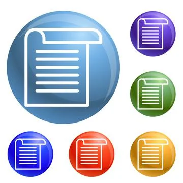 Office paper icons set vector Stockillustratie
