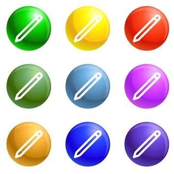 Office paper icons set vector 스톡 일러스트