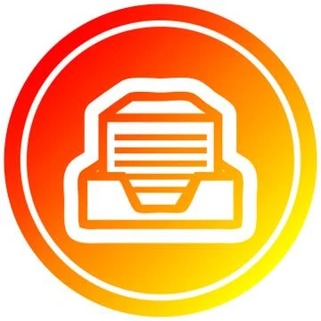 Office paper stack circular in hot gradient spectrum イラスト素材