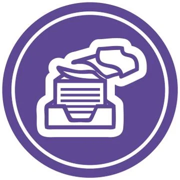 Office paper stack circular icon イラスト素材