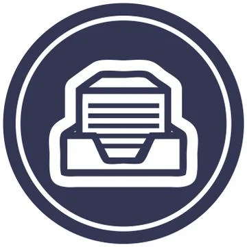 Office paper stack circular icon イラスト素材