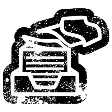 Office paper stack distressed icon Stock Illustration