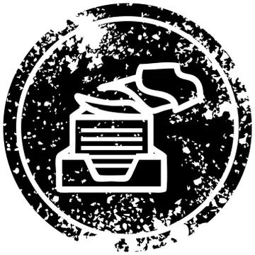 Office paper stack distressed icon Stock Illustration