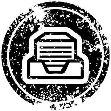 Office paper stack distressed icon Illustrazione stock