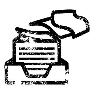 Office paper stack distressed icon Stock Illustration