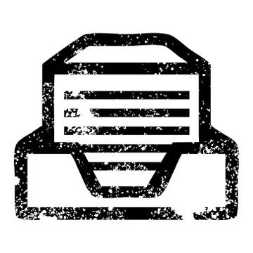 Office paper stack distressed icon Illustrazione stock