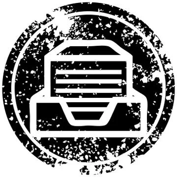 Office paper stack distressed icon Stock Illustration