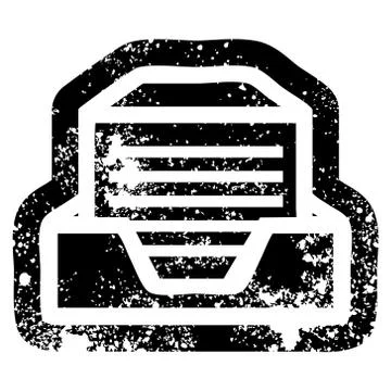 Office paper stack distressed icon Illustrazione stock