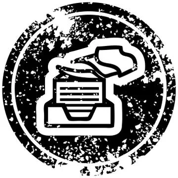 Office paper stack distressed icon Illustrazione stock