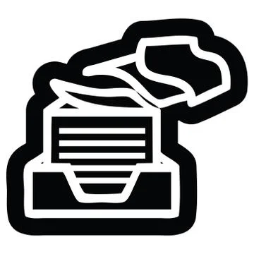 Office paper stack icon Illustrazione stock