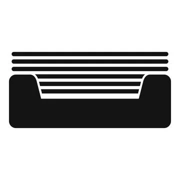 Office paper tray full of sheets of paper icon Stock Illustration