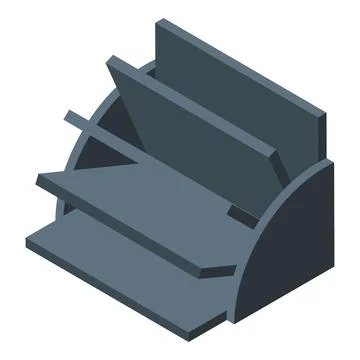 Office paper tray icon isometric vector. Case shelf desk イラスト素材