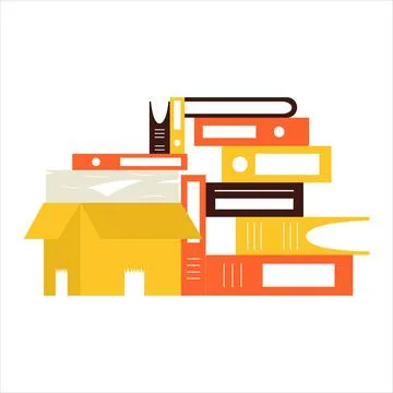 Office paperwork pile Stock Illustration