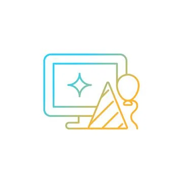 Office party gradient linear vector icon Stock Illustration