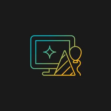 Office party gradient vector icon for dark theme Stock Illustration