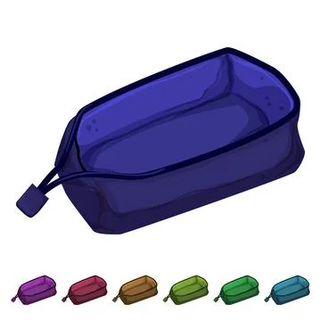 Office pencil case cartoon vector graphic Stock Illustration