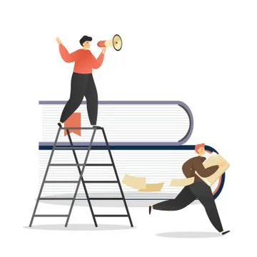 Office people daily routine, vector flat illustration Stockillustratie