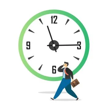 Office people daily routine, vector flat illustration Stock Illustration