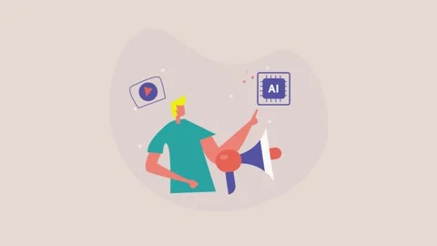 Office people using AI software for content creation and marketing automation. Stock Footage 334772830