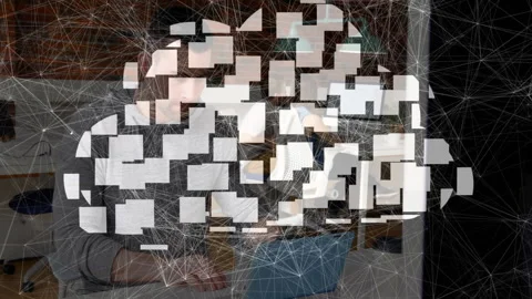 In office, people working with cloud computing and digital network animation Stock Footage 304955167