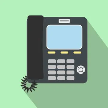 Office phone flat icon 스톡 일러스트