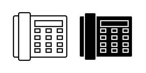 Office phone icon symbol. Vector illustration pack in black color. Stock Illustration