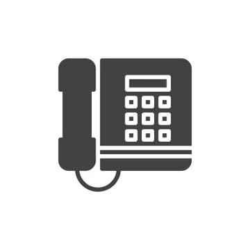 Office phone icon vector, filled flat sign, solid pictogram Illustrazione stock