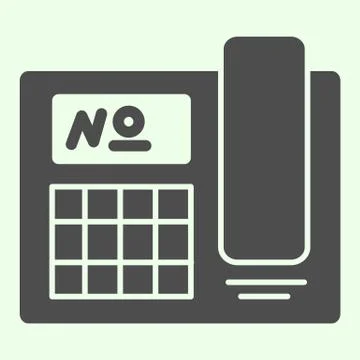 Office phone solid icon. Landline company telephone glyph style pictogram on Illustrazione stock