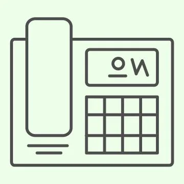 Office phone thin line icon. Landline company telephone outline style pictogram 스톡 일러스트