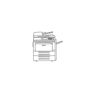 Office photocopier and multi function printer line art illustration Stock Illustration