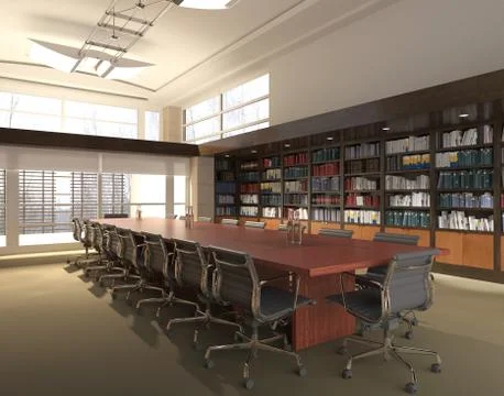 Office Photorealistic Render. 3D illustration. Meeting room. Stock-Illustration