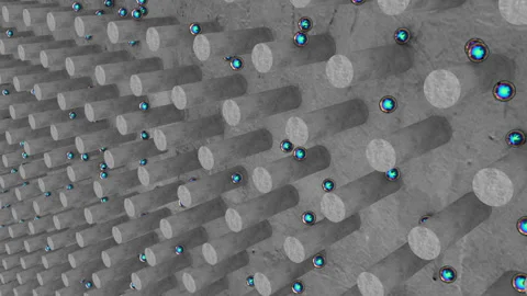 Office physics. Balls from Newton’s shattered cradle are falling bouncing Stock Footage 128374080