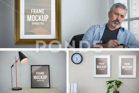 Office Picture Frame Mockup Set PSD-Vorlage