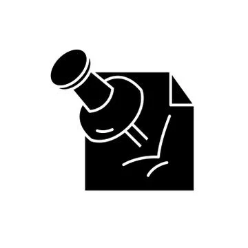 Office pin black icon, vector sign on isolated background. Office pin concept Stock Illustration