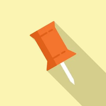 Office pin icon flat vector. Computer interface Illustrazione stock