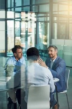 Office, planning and business men in meeting for marketing strategy, ideas and Stock Photos