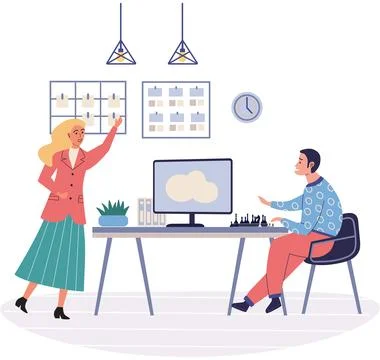 Office playing. Finding amusement in office activities c foster positive and Stock Illustration
