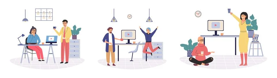 Office playing. Incorporating elements play into workplace c create more joyful Stockillustratie