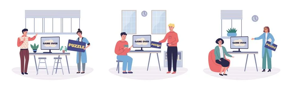 Office playing. Occupation in office setting allows individuals to engage in Stock Illustration